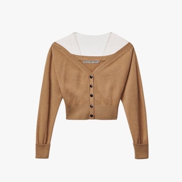 New Alexander Wang Cropped Cardigan Sweater Top - Picture 2 of 9